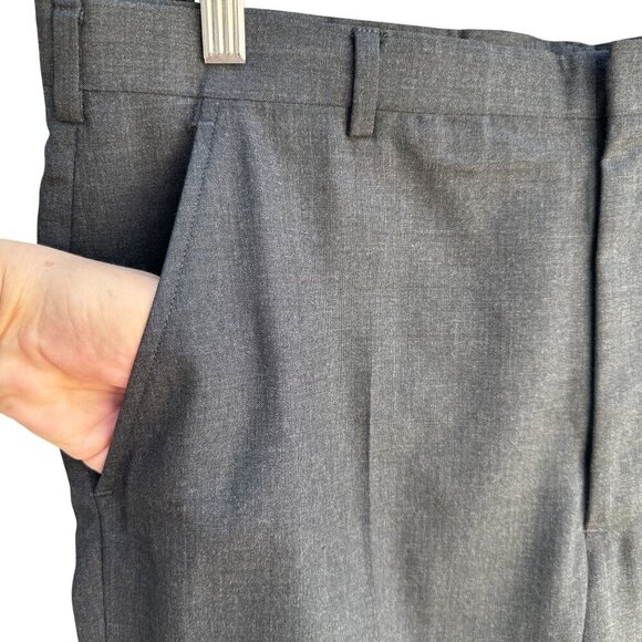 Hart Schaffner & Marx Viracle Vintage Gray Wool Mens Flat Front Dress Pant 38x32 - Picture 3 of 7